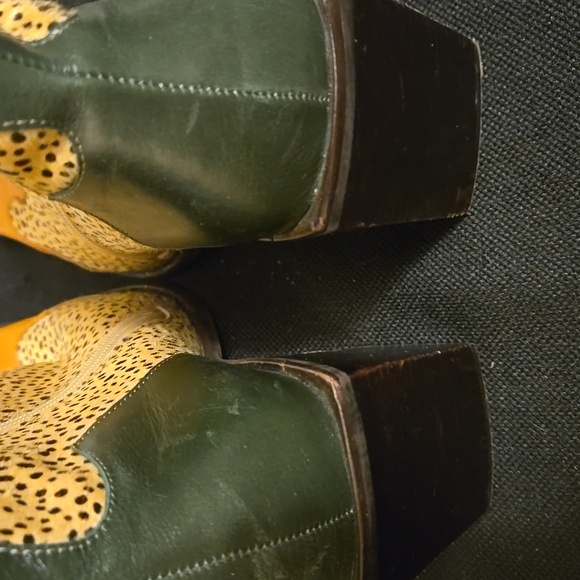 Jeffrey Campbell Ankle Boots - Spotted Tan, Green, and Orange - Picture 12 of 17